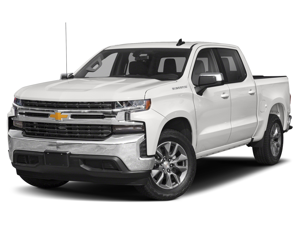 2021 Chevrolet Silverado 1500 4WD Crew Cab Short Bed RST in Summit White — front three-quarter view