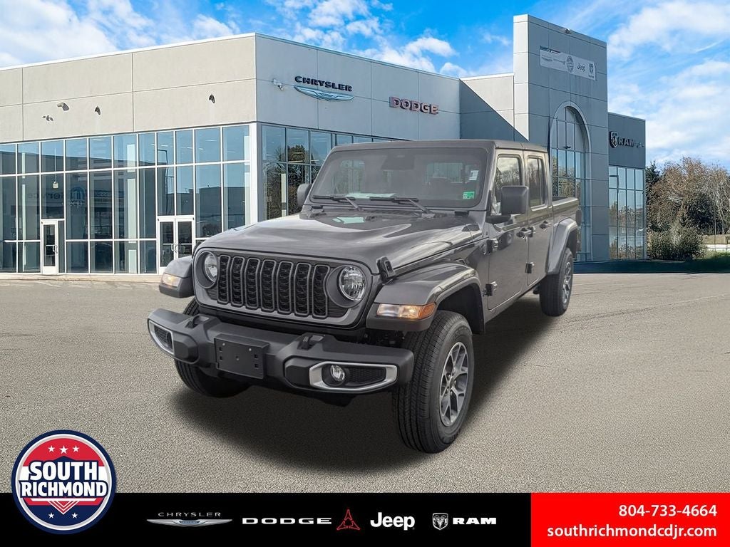 2026 Jeep Gladiator GLADIATOR SPORT S 4X4 in Granite Crystal Metallic Clear-Coat Exterior Paint — front three-quarter view