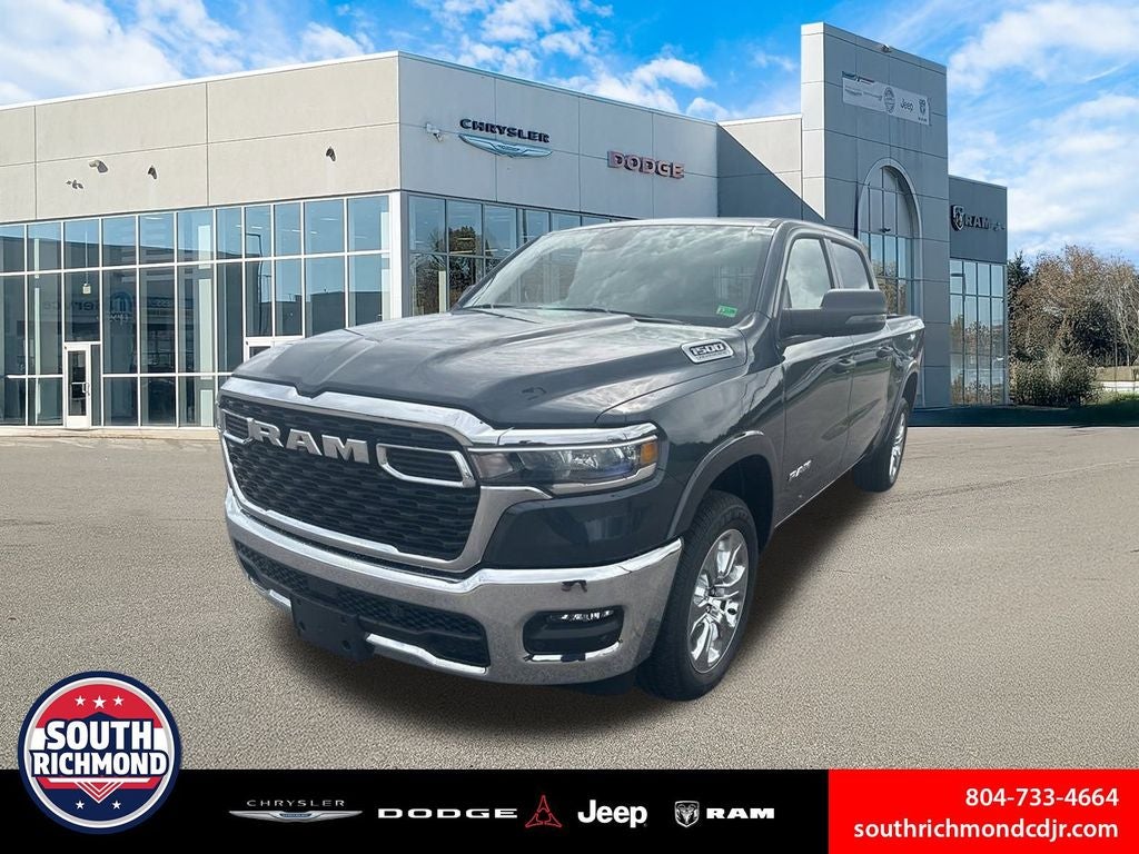 2026 RAM Ram 1500 RAM 1500 BIG HORN CREW CAB 4X4 5'7' BOX in Forged Blue Metallic Exterior Paint — front three-quarter view
