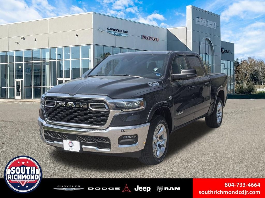 2026 RAM Ram 1500 RAM 1500 BIG HORN CREW CAB 4X4 5'7' BOX in Forged Blue Metallic Exterior Paint — front three-quarter view