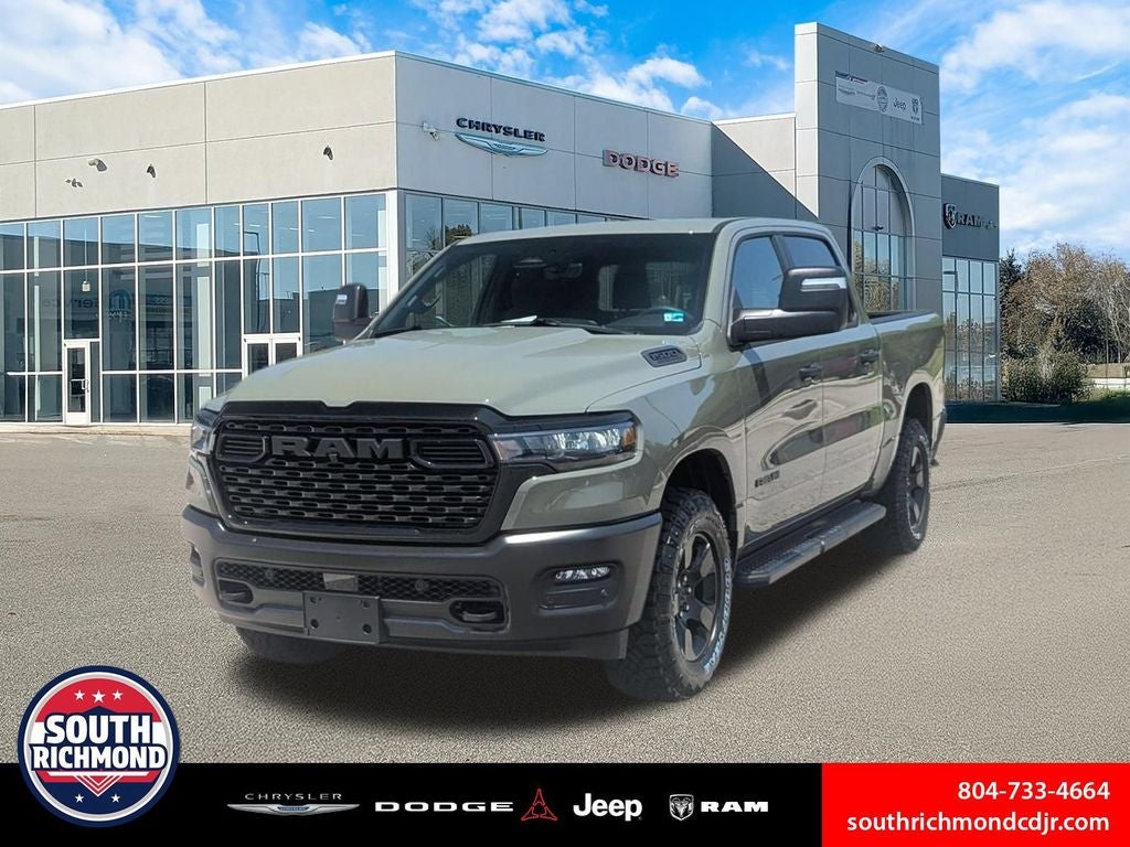 2026 RAM Ram 1500 RAM 1500 WARLOCK CREW CAB 4X4 5'7' BOX in Canyon Lake Exterior Paint — front three-quarter view