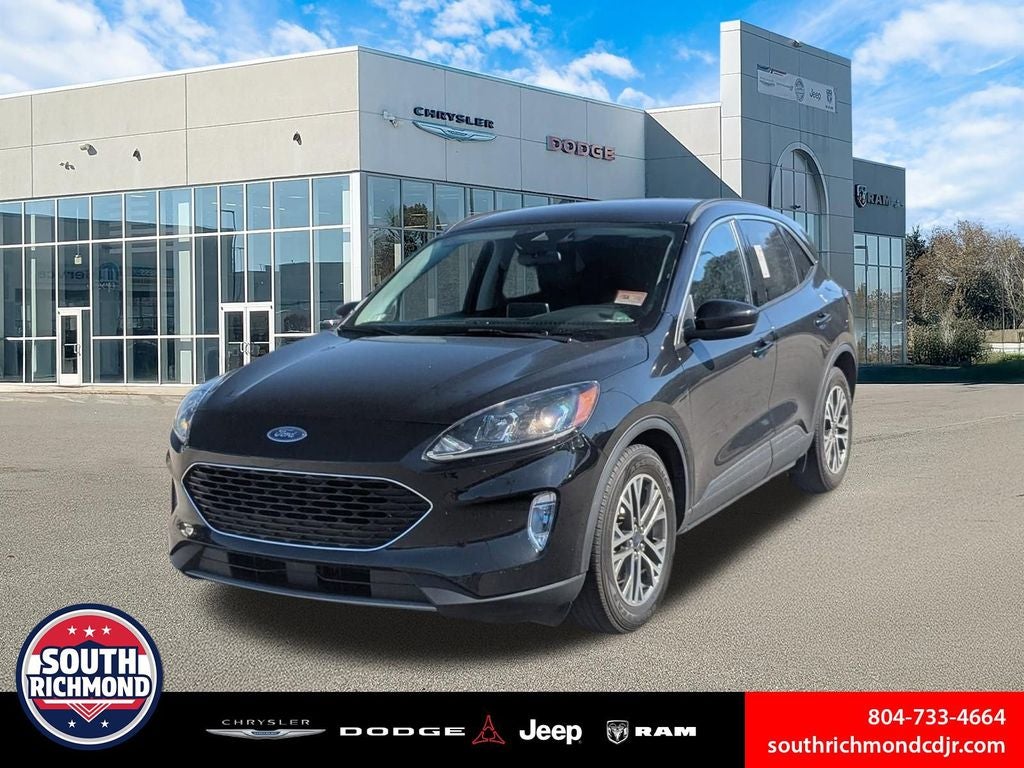 2021 Ford Escape SEL in Black Metallic — front three-quarter view