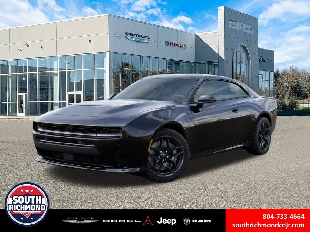 2026 Dodge Charger CHARGER SCAT PACK 2-DOOR AWD in Diamond Black Crystal Pearlcoat — front three-quarter view