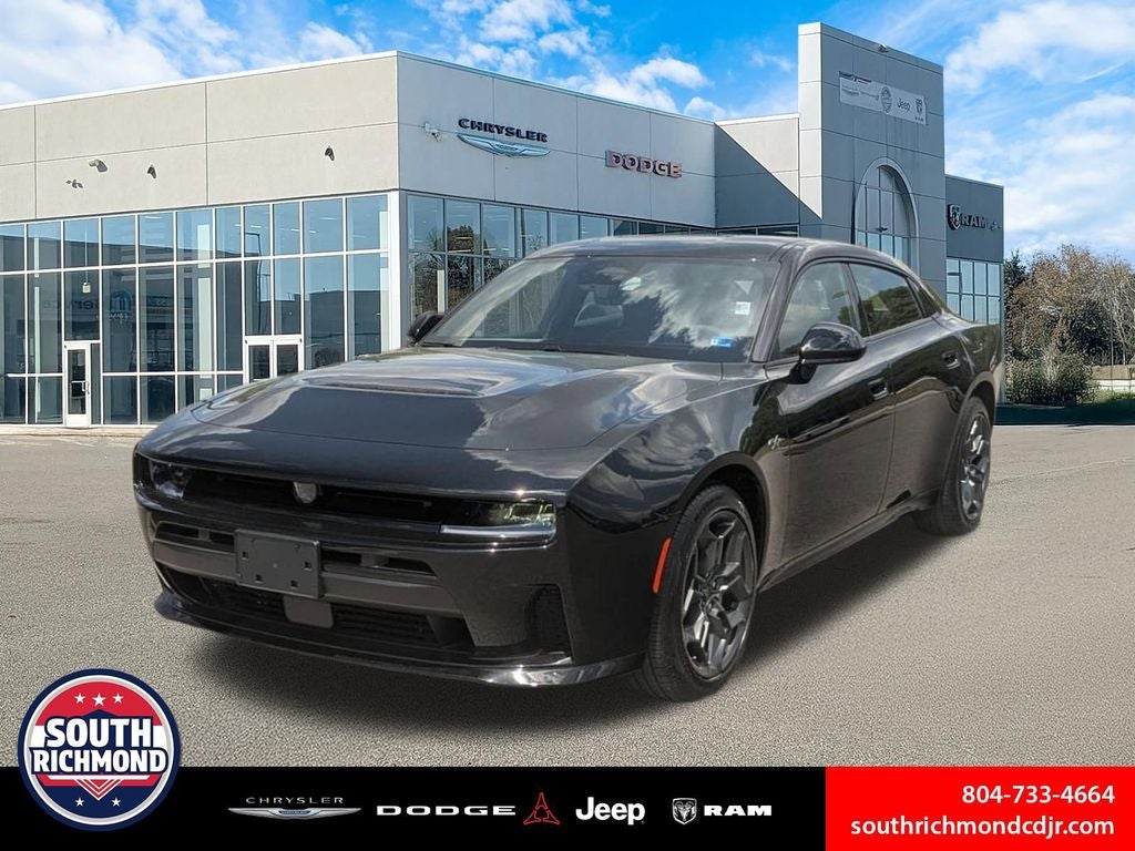 2026 Dodge Charger CHARGER R/T 4-DOOR AWD in Diamond Black Crystal Pearlcoat — front three-quarter view