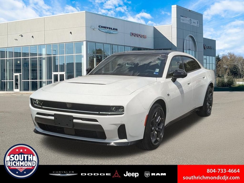 2026 Dodge Charger CHARGER R/T PLUS 4-DOOR AWD in White Knuckle Exterior Paint — front three-quarter view
