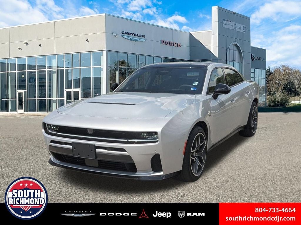 2026 Dodge Charger CHARGER SCAT PACK PLUS 4-DOOR AWD in Triple Nickel Exterior Paint — front three-quarter view