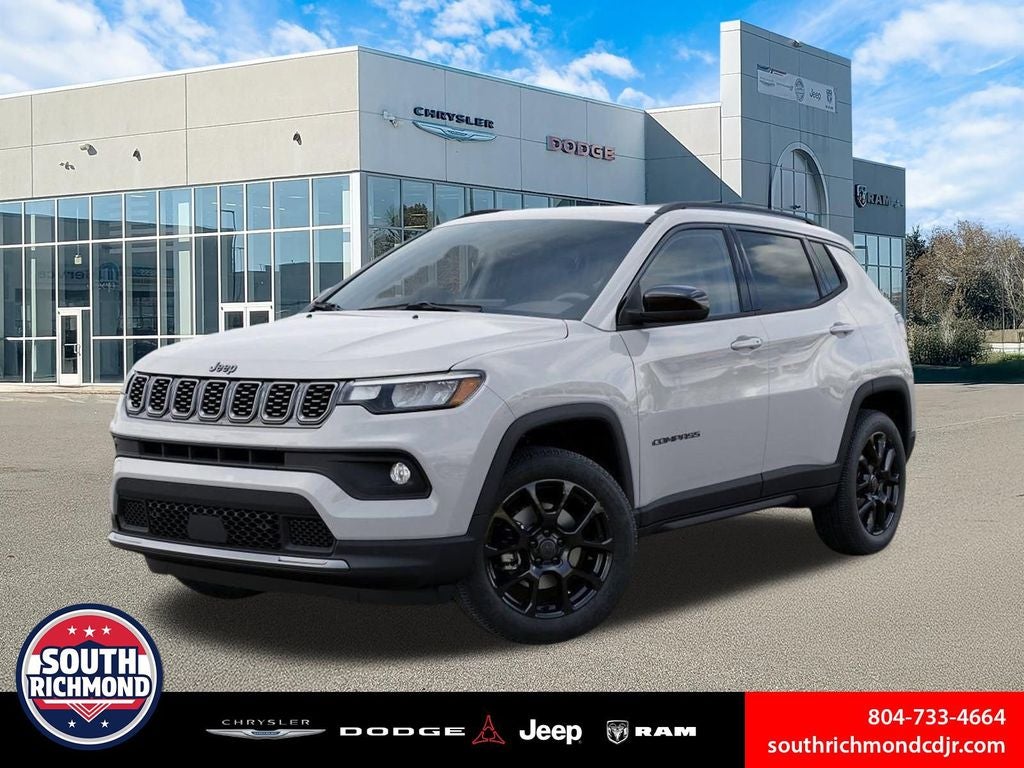 2026 Jeep Compass COMPASS LATITUDE ALTITUDE 4X4 in Bright White Clear-Coat Exterior Paint — front three-quarter view