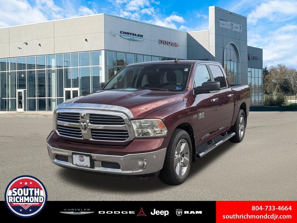 2017 RAM 1500 Big Horn Crew Cab 4x2 5'7' Box in Delmonico Red Pearlcoat — front three-quarter view