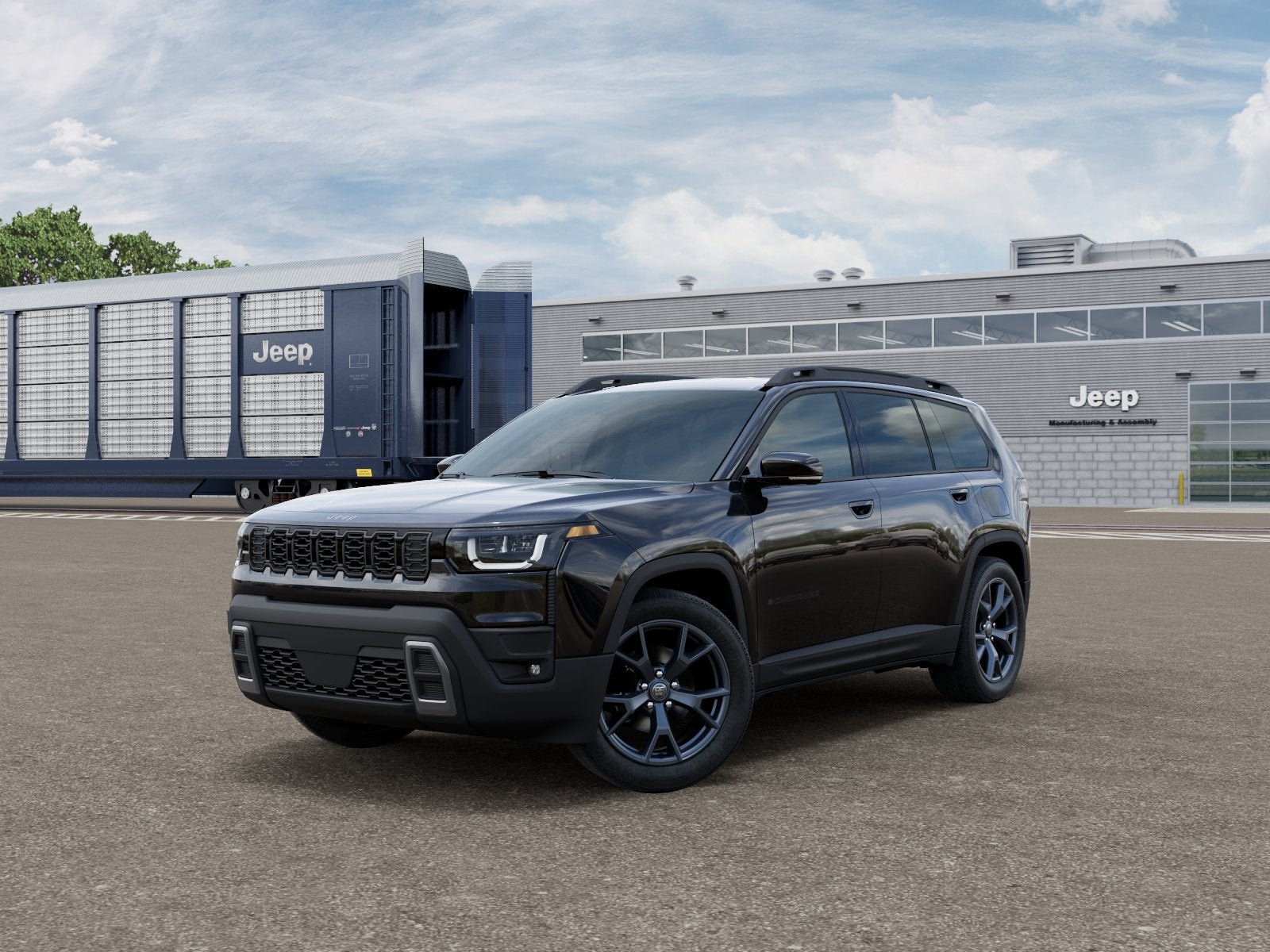 2026 Jeep Cherokee CHEROKEE 85TH ANNIVERSARY EDITION 4X4 in Diamond Black Crystal Pearl-Coat Exterior Paint — front three-quarter view